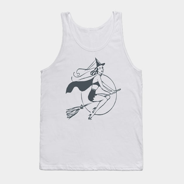 Halloween witch on a broom Tank Top by BoogieCreates